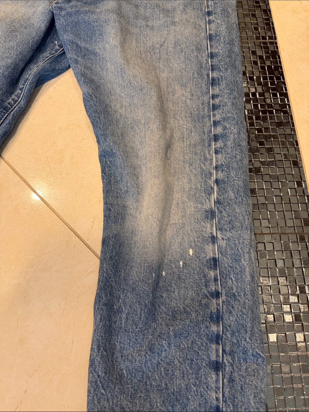 R13 Crossover Straight Leg Jeans in the 'Jasper' wash. - Picture 11 of 14